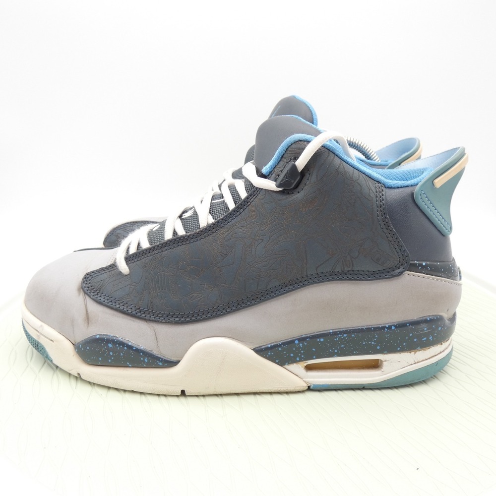 Jordan Dub Zero 311046-007 Mens 9.5 Basketball Shoes Wolf Gray Leather Sneakers